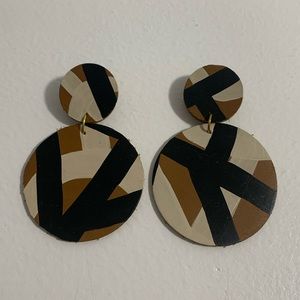 Mavec Leather Hand Painted Earrings